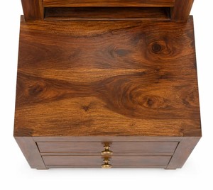 Solid Wood Tall <b>Dressing</b> <b>Table</b> | Standing Mirror Cabinet Vanity with 2 Drawers | Wholesale Bedroom Furniture - Product Image 4