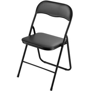 Set di 4 Sedie Pieghevoli con Telaio in Metallo Resistente, Cuscino Imbottito, Tavolo Portatile Pieghevole in Pelle per Uso in Parchi, Personalizzabile con Logo - Product Image 1