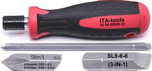 Tournevis multifonction 12-en-1 disponible en version ODM et OEM, avec lame double interchangeable, antidérapant, embout magnétique et poignée 2K. - Product Image 3