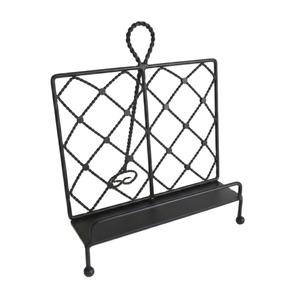 Support de livre de cuisine multifonctionnel réglable en fil de fer torsadé de forme personnalisée avec finition noire pour une utilisation sur le bureau ou en cuisine - Product Image 1