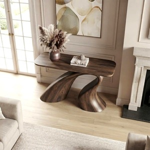 Custom Handcraft Sculptural Wooden <b>Console</b> <b>Table</b> Modern Entryway <b>Table</b> for Hotel and Commercial Interior Projects - Product Image 3