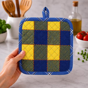 Porte-ustensiles en coton 100% de haute qualité, style à carreaux, en coton, pour la cuisine, au prix le plus bas, fournisseur en Inde. - Product Image 2