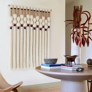 <b>Macrame</b> Flber <b>Macrame</b> Wall Hanging Boho Wall <b>Art</b> Handmade Spherical Knot Design with Tassel - Product Image 3