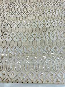 Tela de Lentejuelas Bordada de Lujo, Diseño de Ondas, Material de Encaje de Malla para Vestidos de Noche, Vestidos de Novia y Prendas de Alta Costura - Product Image 3