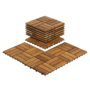 Prix d'usine Carreaux de sol en bois à emboîtement pour terrasse, Carreaux de sol en bois d'acacia, Terrasse extérieure à usage tous temps - Product Image 1