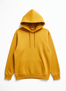 Sweat-shirt à capuche pour homme 100% coton uni, tricoté avec poche avant, respirant, 300g, coupe classique, automne-hiver, vêtements décontractés - Product Image 5