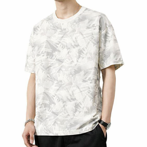 เสื้อยืดพิมพ์ลายสีขาวสำหรับผู้ชาย แขนสั้น คอกลม ทรงปกติ ผ้าฝ้ายเจอร์ซีย์ลำลอง ระบายอากาศได้ดี เสื้อยืดลายพิมพ์ตามสั่ง - Product Image 1