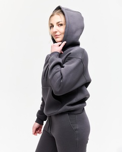 Sweatshirts à capuche surdimensionnés personnalisés pour femmes Trendy Queen, en molleton, à manches longues, pulls, tenues d'automne avec poche - Product Image 3