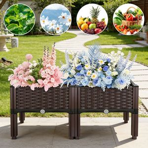 Fioriera Rialzata Autoirrigante in Materiale PP Leggero, 3 Opzioni di Dimensioni per Comodo Contenitore per Fiori - Product Image 1