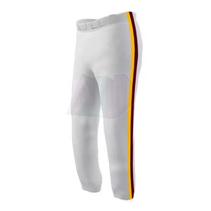 Camiseta de béisbol blanca con rayas amarillas y naranjas y pantalones a juego para entrenamiento, uniforme deportivo transpirable - Product Image 3