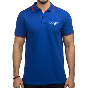เสื้อโปโลแขนสั้นสีน้ำเงินล้วนสำหรับผู้ชาย ผ้าฝ้ายปิเก้ ระบายอากาศได้ดี สไตล์ลำลอง ปักโลโก้ด้านหน้า ทรงปกติ - Product Image 3