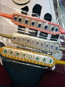 กำไลข้อมือสำหรับผู้หญิงสุดหรู ทำจากเงินแท้ 925 ประดับมรกตแทนซาไนต์และไพลินสีน้ำเงิน พร้อมเพชรธรรมชาติ - Product Image 4