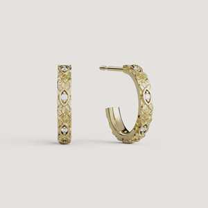 Vintage Everyday Wear Bridal Huggies Round Lab Grown Diamond Bezel <b>Hoop</b> <b>Earrings</b> Minimalist Classic Wholesale 14K 18K <b>Solid</b> Gold - Product Image 1