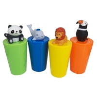 Vaso de Plástico PP de 400 ml con Diseño de Panda 3D, Tapa con Pajita, Figura de PVC, Libre de BPA, Ecológico, Reutilizable, Recuerdos de Parque Temático