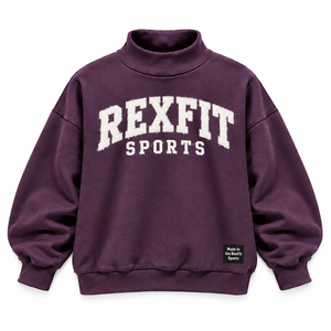 Sweat-shirt unisexe à col montant en polaire oversize, imprimé lettres blanches, pour l'automne, style décontracté - Product Image 1