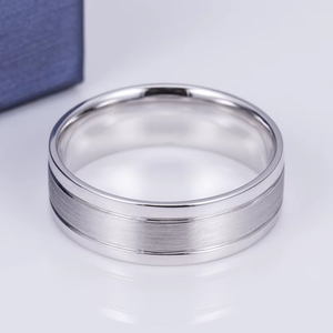 Minimalist 2 Carat Lab Grown Diamond Silver <b>Ring</b> Unisex Everyday Wear Simple Band Design IGI Certified - Product Image 2