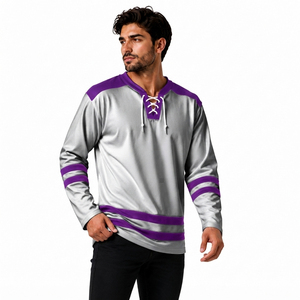 เสื้อฮอกกี้น้ำแข็งแบบสั่งทำพิเศษ พิมพ์ลายแบบซับลิเมชั่น พร้อมออกแบบหมายเลขตามต้องการ ราคาถูก ขายส่งแบบซับลิเมชั่น - Product Image 1