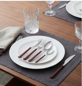 Minimalist Flatware Set Stainless Steel With <b>Wooden</b> <b>Handle</b> Dishwasher Safe For Wedding Dining and daily Use - Product Image 4