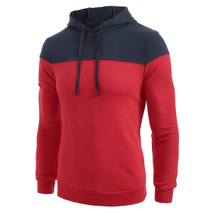 Sweat-shirt à capuche pour homme, rouge marine, coupe classique, tricoté, décontracté, pour l'hiver, 100% coton, impression numérique, coupe-vent - Product Image 4