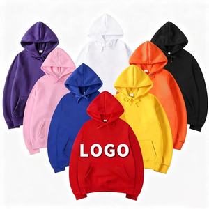 Sweat-shirt à capuche unisexe surdimensionné en coton molletonné uni, avec poche avant, manches classiques, idéal pour l'automne - Product Image 1