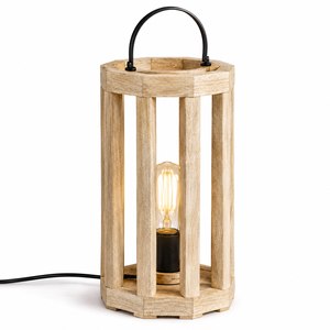 Farol de madera decorativo diseñado para reuniones festivas y decoración interior elegante con encanto natural - Product Image 4