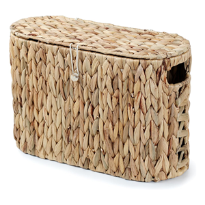 Cesta para Papel Higiénico de Jacinto de Agua Natural Tejida a Mano con Tapa, Organizador de Baño de Mimbre Natural de Vietnam - Product Image 5