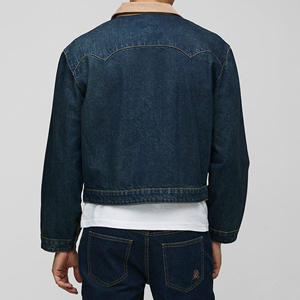 Quality Casual Embroidered Windproof Oversized Drop Shoulder Denim <b>Jeans</b> <b>Jacket</b> for <b>Men</b> Distressed <b>Black</b> 100% Cotton Winter - Product Image 3