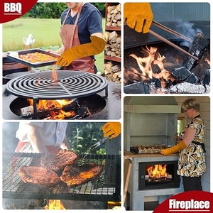 ถุงมือเซฟตี้อุตสาหกรรมคุณภาพพรีเมียม หนังวัวแท้เสริมความแข็งแรง ทนไฟ สำหรับงานเชื่อมและดับเพลิง - Product Image 4