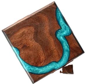 Round Natural Resin and Wooden Coaster for Home Epoxy Resin Square coaster and Wood Stand Eco Friendly Luxury Solid Wood - Product Image 1