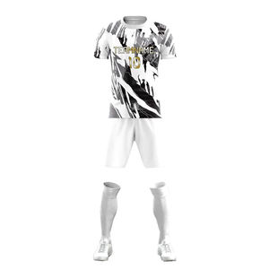 Conjunto de Camiseta de Fútbol Unisex Personalizada con Neón Brillante, Negra y Roja, con Estampado por Transferencia de Calor, Cuello en V, Absorbente de Humedad, Transpirable, 100% - Product Image 2