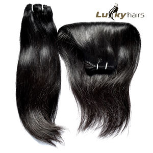 Paquetes crudos de color negro, máquina alineada con cutículas, doble trama, recto, suelto, onda profunda, templo indio, extensiones de cabello humano Natural - Product Image 5