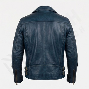แจ็คเก็ตหนังแท้สำหรับขี่มอเตอร์ไซค์คุณภาพดีที่สุดสำหรับผู้ชาย รุ่นใหม่ล่าสุดสำหรับฤดูหนาว พร้อมแผ่นป้องกันที่ถอดออกได้ สามารถสั่งทำได้ - Product Image 2