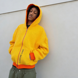 Sudadera Casual de Calle para Hombre con Cremallera, Bolsillo Canguro, Manga Larga, Tejido Acanalado, Logotipo Personalizado y Estilo Oversize - Product Image 5