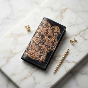 Nueva Cartera Larga de Cuero 100% Genuino para Mujer, Diseño Vintage con Cierre de Botón, Lujosa, Impermeable y con Bloqueo RFID - Product Image 6