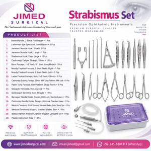 Juego de Instrumentos para Cirugía de Estrabismo, Kit Quirúrgico de Oftalmología, Instrumentos Quirúrgicos Manuales Reutilizables para Cirugía Muscular Ocular, CE SURGICAL - Product Image 2