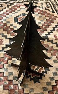 Slide-Together Metal Christmas <b>Tree</b> – Rustic Steel Holiday Decor - Product Image 3