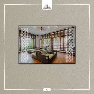 Espejo LED Rectangular con Diseño Grabado con Láser, Decoración de Pared sin Marco, Diseño Artístico, Ligero y Ecológico - Product Image 4