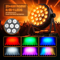 Projecteur PAR U`King 21x4W RGBW avec télécommande DMX, éclairage de scène plat RGBW 4-en-1 pour DJ, discothèque, bar, mariage
