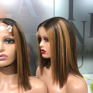 Wholesale 100% Raw Virgin Vietnamese Human Hair Short <b>Wig</b> Bone Straight Piano <b>Brown</b> Color Super Double Drawn Hair Extension - Product Image 5