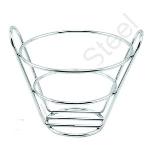 Support à frites en acier inoxydable, métallique, cône en fil d'argent, porte-collation, hôtel, Restaurant, cuisine - Product Image 1