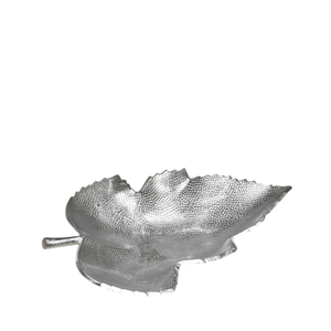 Leaf Shape Metal <b>Decorative</b> <b>Plate</b> Handmade Polished Plant Pattern Glam Style Food And Snacks Serving Platters - Product Image 2