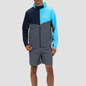 High Quality Waterproof Nylon Polyester Color Blocked Zip up Men's Sports <b>Windbreaker</b> Racing Anorak Jackets - Product Image 6