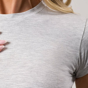 T-shirt court rembourré pour femme, haute élasticité, coupe ajustée, pour le yoga, vente en gros, prix bas - Product Image 4