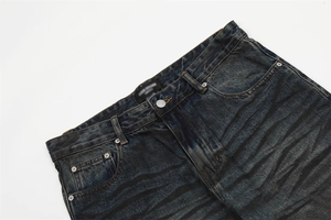 Jean large délavé vintage pour homme – Coupe ample respirante, style streetwear décontracté - Product Image 4