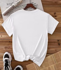 Women's Customizable Floral Heart Print 100% Cotton Short Sleeve Crew Neck T-Shirt Casual Spring Summer Wear Eco-Friendly - Product Image 2
