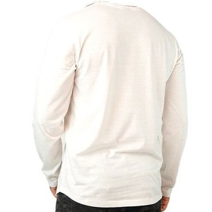 Camiseta de Manga Larga para Hombre, Cuello Redondo, 100% Algodón, Tejido de Punto, Corte Regular, Color Sólido, Estilo Casual, Blanca - Product Image 2
