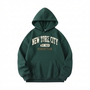 Sweat à capuche zippé coupe classique épais 100% coton, imprimé en relief, polaire, séchage rapide, respirant, streetwear d'hiver, marque privée - Product Image 2