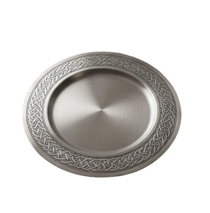 Assiette de présentation géométrique en argent gravée à la main, très vendue, pour la restauration hôtelière, assiettes décoratives pour servir les fruits - Product Image 4