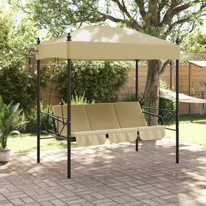 Banc de jardin standard en polyester, balançoire de patio en acier thermolaqué couleur sable - Product Image 3