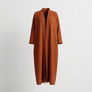 Nuevo diseño de vestido abaya modesto para mujer, con mangas abullonadas abiertas y plisadas, hecho de poliéster, para verano y otoño, estilo elegante inspirado. - Product Image 1